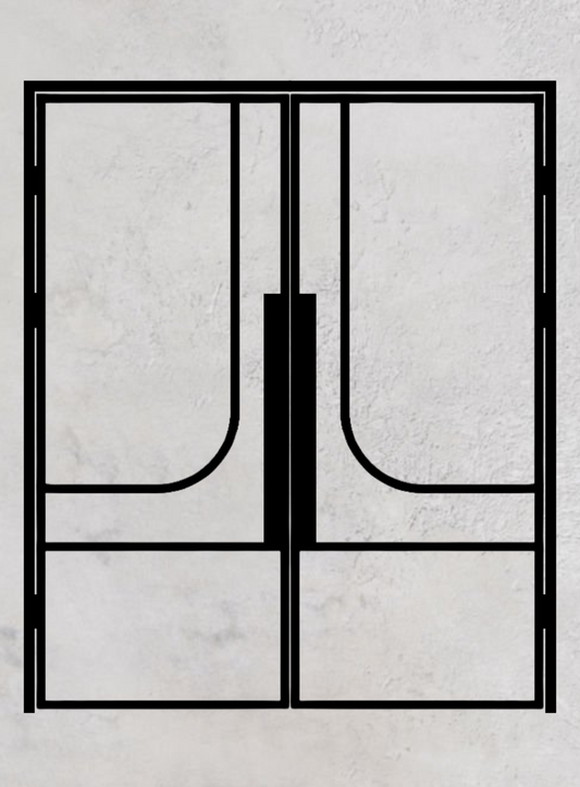 Loft-Drehtür 2-flügelig Modell Round K